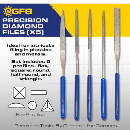 GF9 Tools: Precision Diamond Files (x5)
