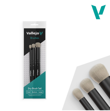 Vallejo Drybrush set round natural hair 3pcs ass, (S/M/L)