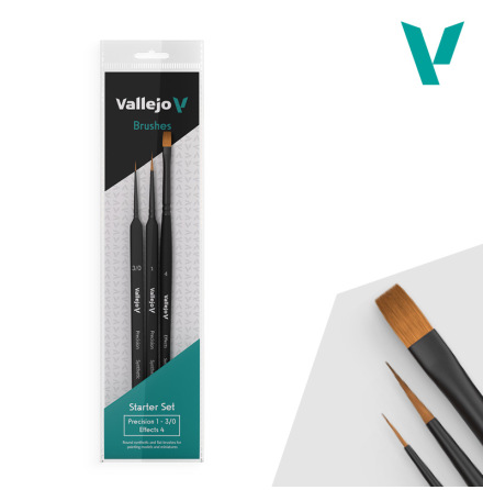 Vallejo Brush starter set synthetic hair 3pcs ass