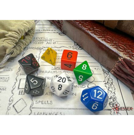 Nostalgia Opaque GM &amp; Beginner Player Polyhedral 7-Dice Set