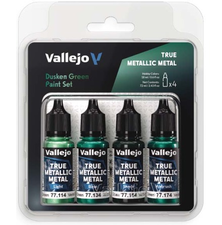 DUSKEN GREEN PAINT SET (VALLEJO TRUE METALLIC METAL)