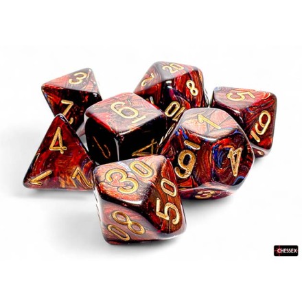 Scarab� Blue Blood&amp;trade;/gold Mega-Hedral� 7-Die Set