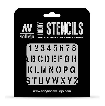 Vallejo Stencil Stamp Font