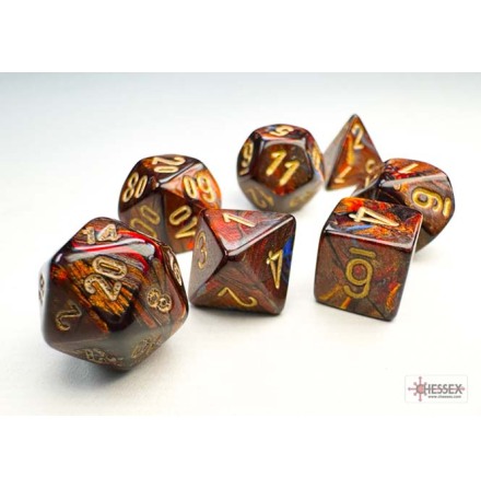 Scarab� Mini-hedral Blue Blood/gold 7-Die Set