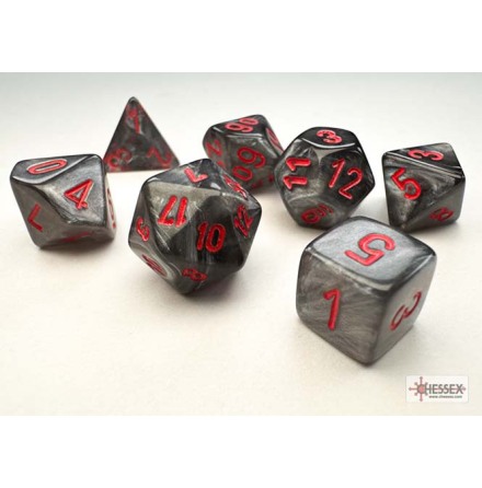 Velvet� Mini-hedral&amp;trade; Black/red 7-Die Set