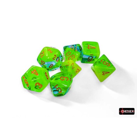 Gemini� Polyhedral Plasma Green-Teal/orange Luminary� 7-Die Set