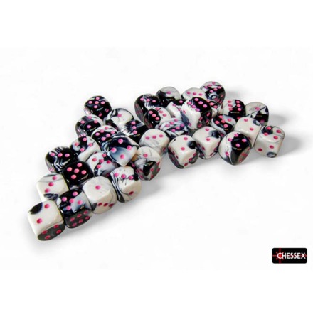 Gemini� 12mm d6 Black-White/pink Dice Block� (36 dice)