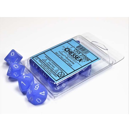 Frosted� Blue/white Set of Ten d10s