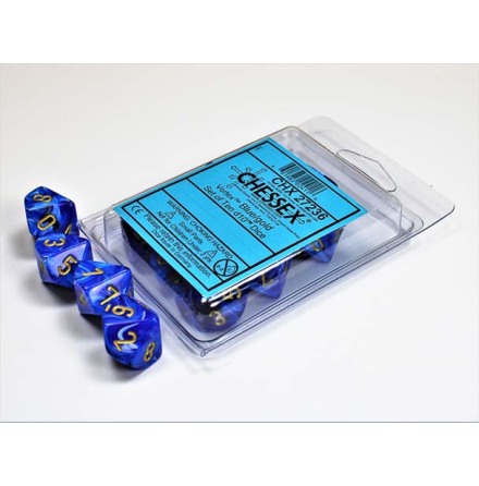 Vortex� Blue/gold Set of Ten d10s