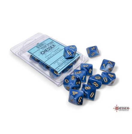 Phantom� Teal/gold Set of Ten d10s