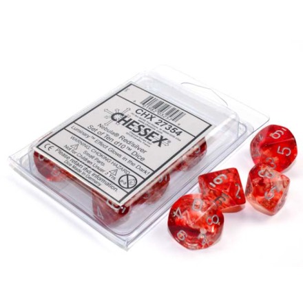 Nebula� Red/silver Luminary� Set of Ten d10s