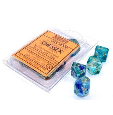 Nebula� Oceanic�/gold Luminary� Set of Ten d10s