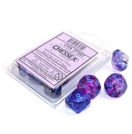 Nebula� Nocturnal�/blue Luminary� Set of Ten d10s