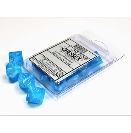 Luminary&amp;trade; Sky/silver Luminary� Set of Ten d10s