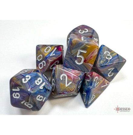 Festive� Polyhedral Carousel�/white 7-Die Set
