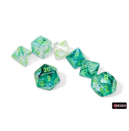 Borealis� Polyhedral Kelp/light green Luminary� 7-Die Set