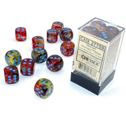 Nebula� 16mm d6 Primary�/blue Luminary� Dice Block� (12 dice)