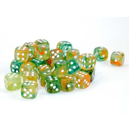 Nebula 12mm d6 Spring/white Dice Block (36 dice)