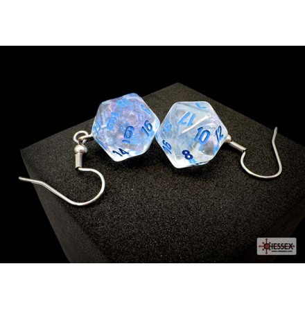 Chessex Hook Earrings Borealis� Icicle&trade; Mini-Poly d20 Pair