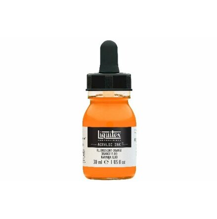 LIQUITEX ACRYLIC INK 30ML FLUORESCENT ORANGE 982