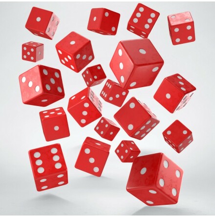 Full Pack of D6s: Red&amp;White