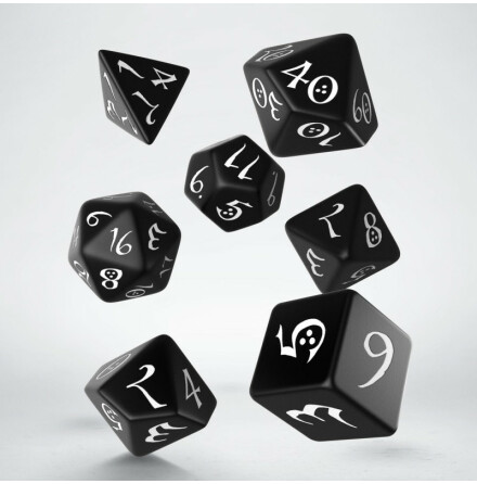 Classic RPG Black &amp; white Dice Set