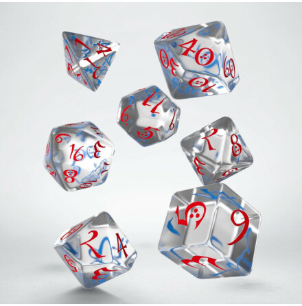 Classic RPG Translucent &amp; blue-red Dice Set (7)