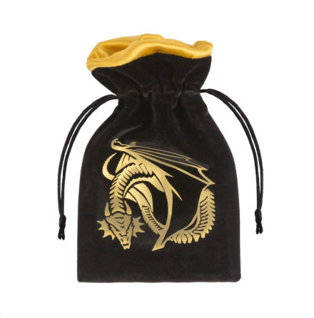 Dragon Black &amp; golden Velour Dice Bag