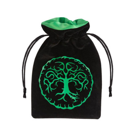 Forest Black &amp; green Velour Dice Bag