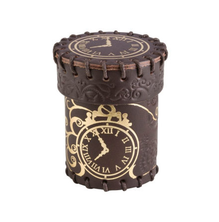 Steampunk Brown &amp; golden Leather Dice Cup