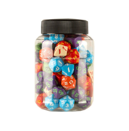 Round Jar of Classic RPG Dice (80)