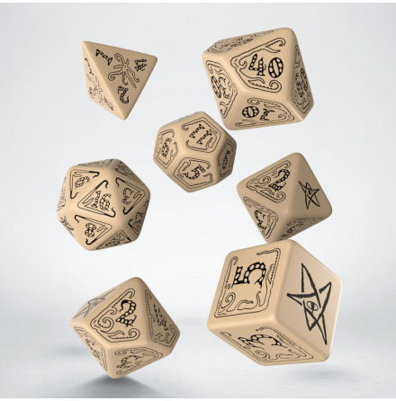 Call of Cthulhu Beige &amp; black Dice Set (7)