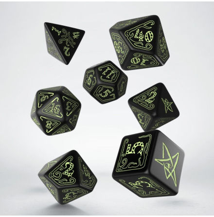 Call of Cthulhu Black &amp; glow-in-the-dark Dice Set (7)