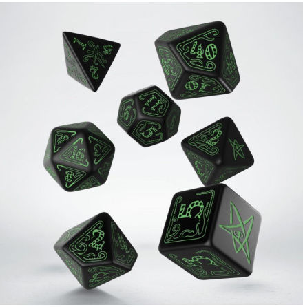 Call of Cthulhu Black &amp; green Dice Set (7)