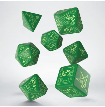 Call of Cthulhu Green &amp; glow-in-the-dark Dice Set (7)