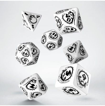 Dragons White &amp; black Dice Set (7)