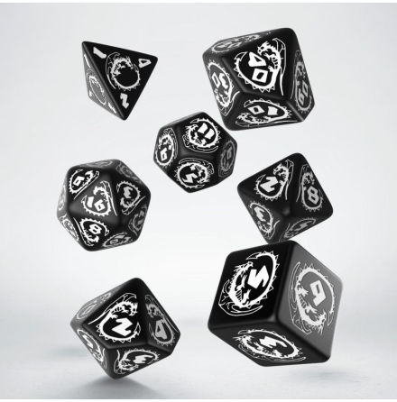 Dragons Black &amp; white Dice Set (7)