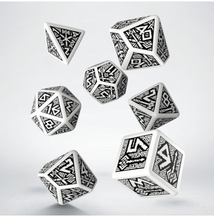 Dwarven White &amp; black Dice Set (7)