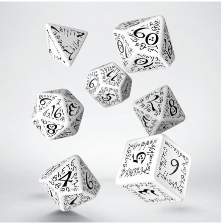 Elvish White &amp; black Dice Set (7)