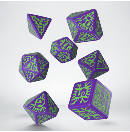 Pathfinder Goblin Purple &amp; green Dice Set (7)