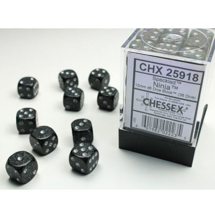 Speckled 12mm d6 Ninja Dice Block (36 dice)