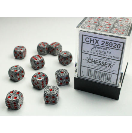 Speckled 12mm d6 Granite Dice Block (36 dice)