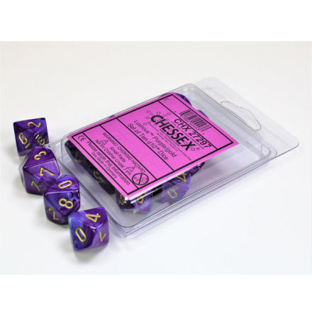 Lustrous Purple w/gold Set of Ten d10s