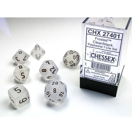 Frosted Clear/black 7-Die Set