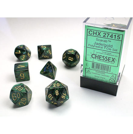 Scarab Jade/gold 7-Die Set