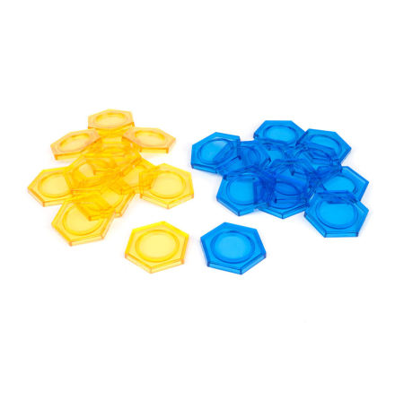 DreadBall Xtreme Hex Bases - Blue/Yellow