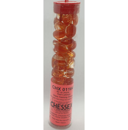 Red Catseye Glass Stones (Qty 40 or more in 4 inch Tube)