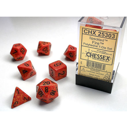 Speckled Polyhedral Fire 7-Die Set