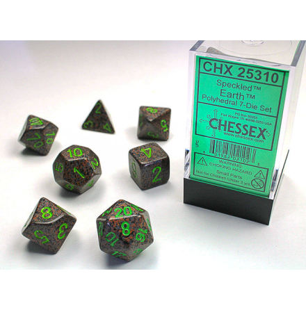 Speckled Polyhedral Earth 7-Die Set