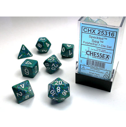 Speckled Polyhedral Sea 7-Die Set